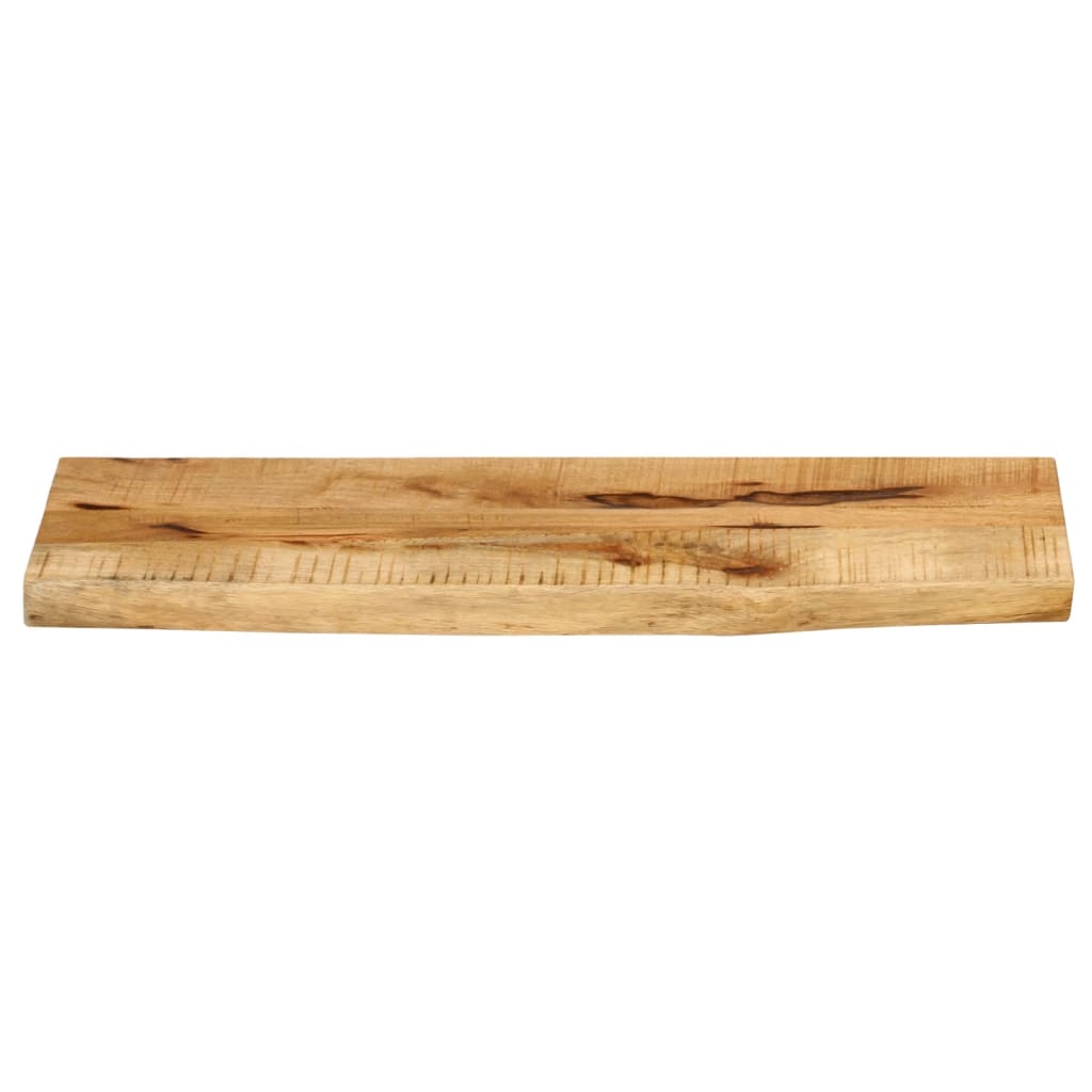 Tischplatte 90x40x2,5 cm Baumkante Massivholz Raues Mangoholz