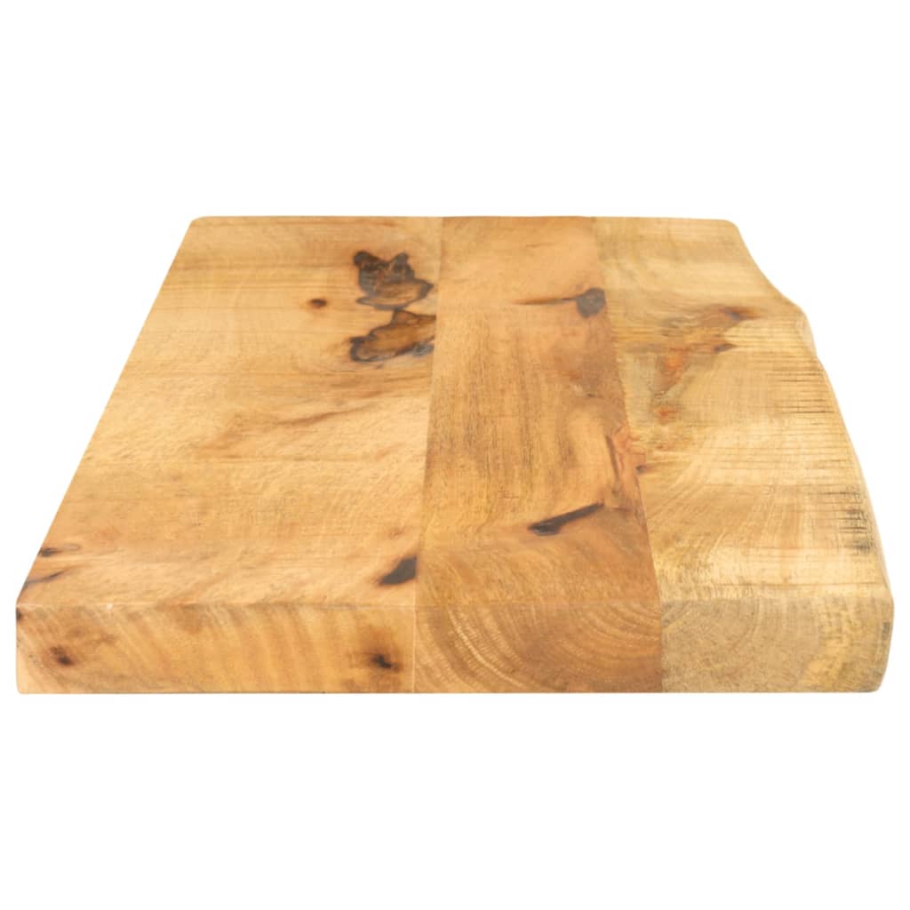 Tischplatte 90x40x2,5 cm Baumkante Massivholz Raues Mangoholz