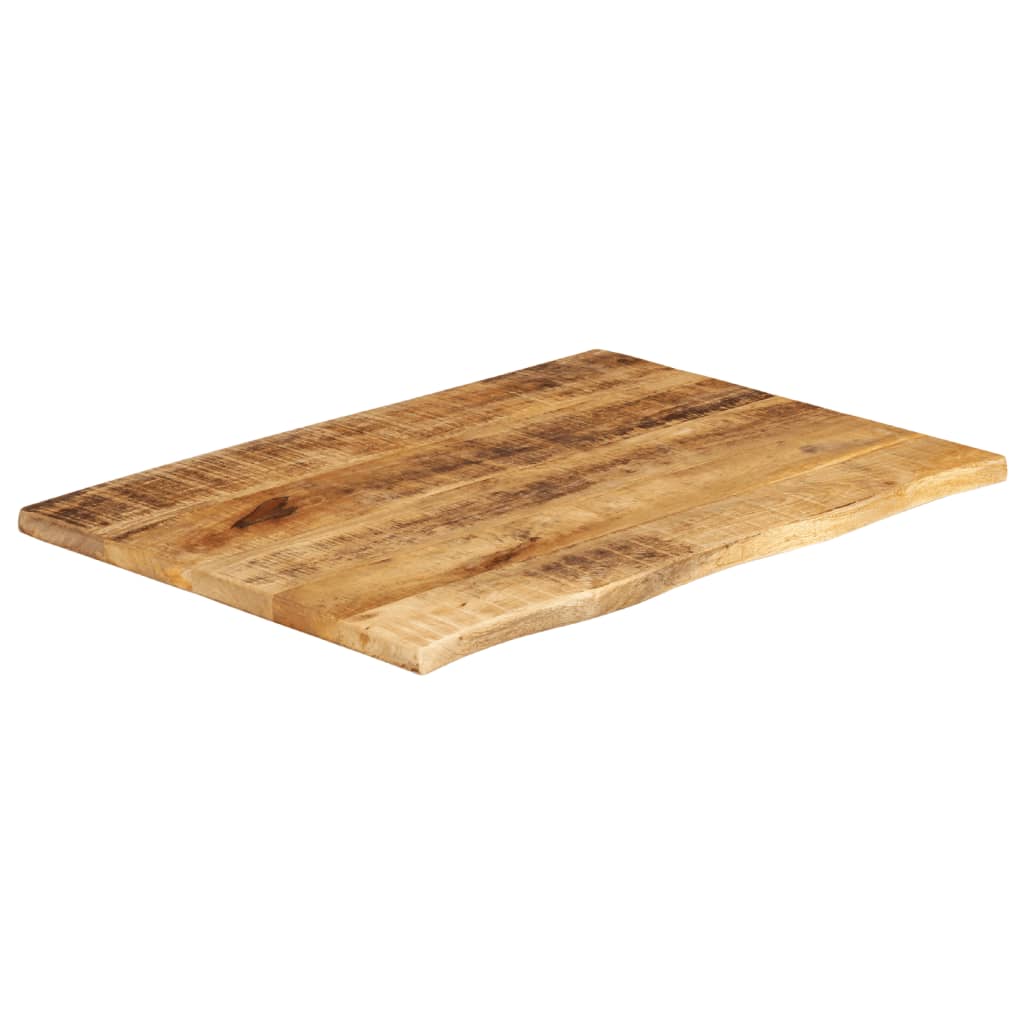 Tischplatte 90x60x2,5 cm Baumkante Massivholz Raues Mangoholz