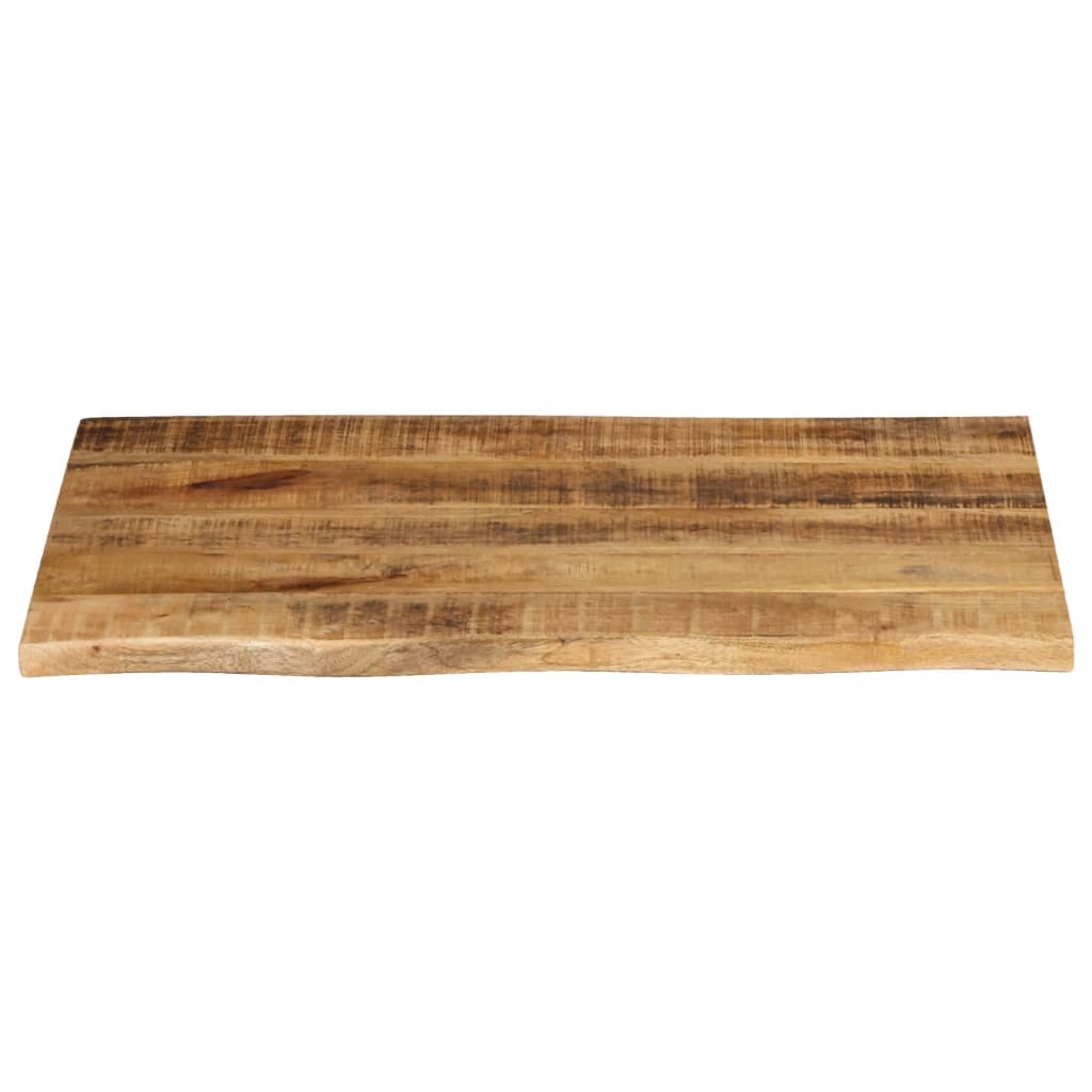 Tischplatte 90x60x2,5 cm Baumkante Massivholz Raues Mangoholz