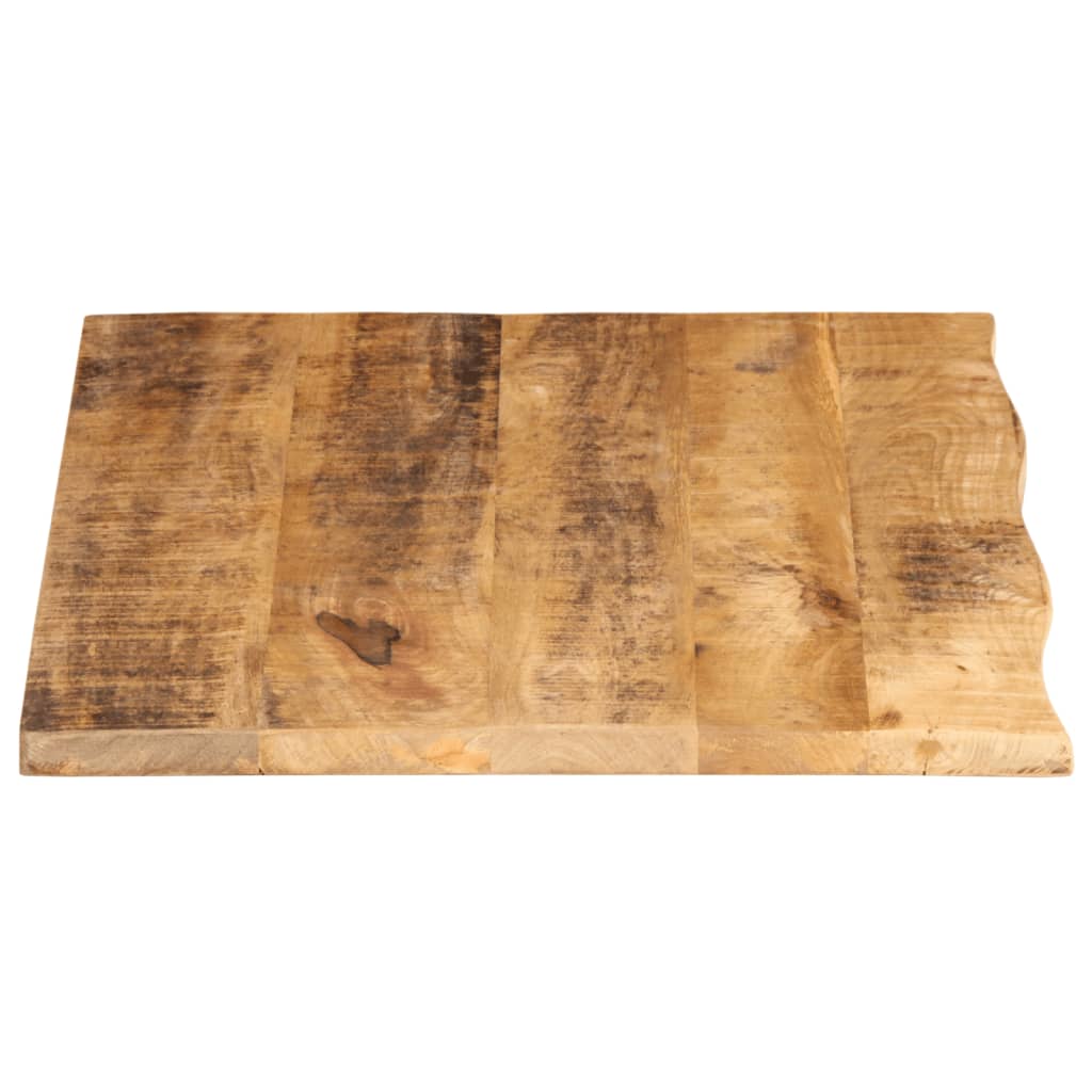 Tischplatte 90x60x2,5 cm Baumkante Massivholz Raues Mangoholz