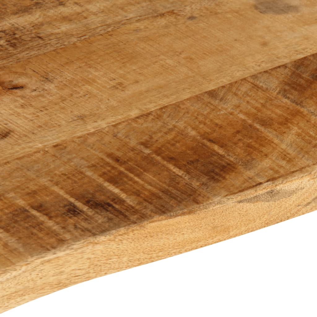 Tischplatte 90x60x2,5 cm Baumkante Massivholz Raues Mangoholz