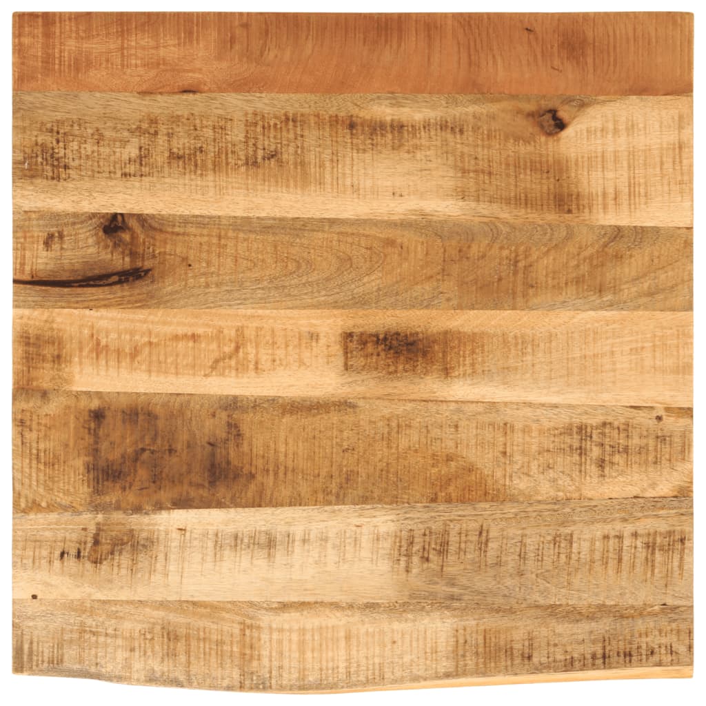 Tischplatte 80x80x2,5 cm Baumkante Massivholz Raues Mangoholz