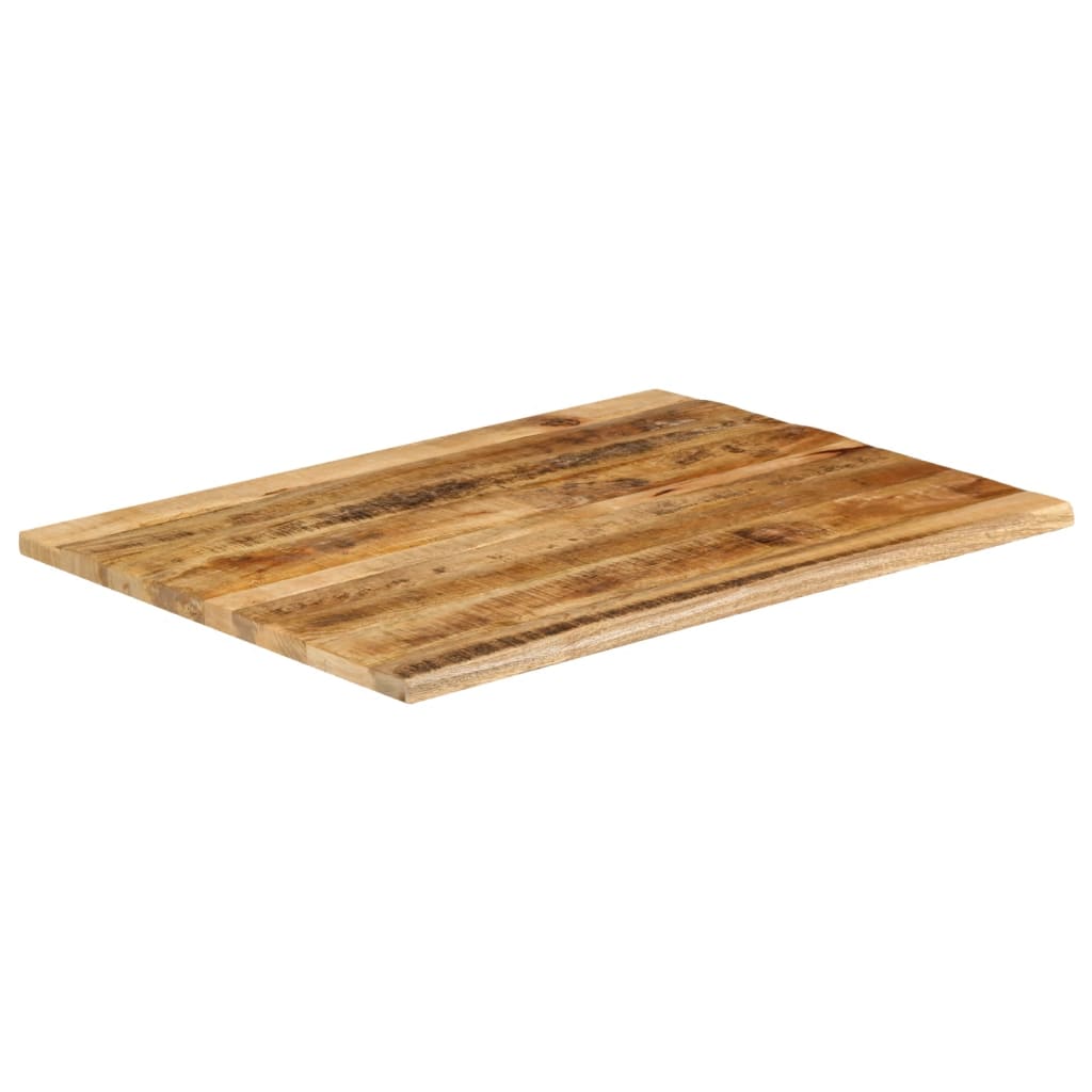 Tischplatte 100x80x2,5 cm Baumkante Massivholz Raues Mangoholz