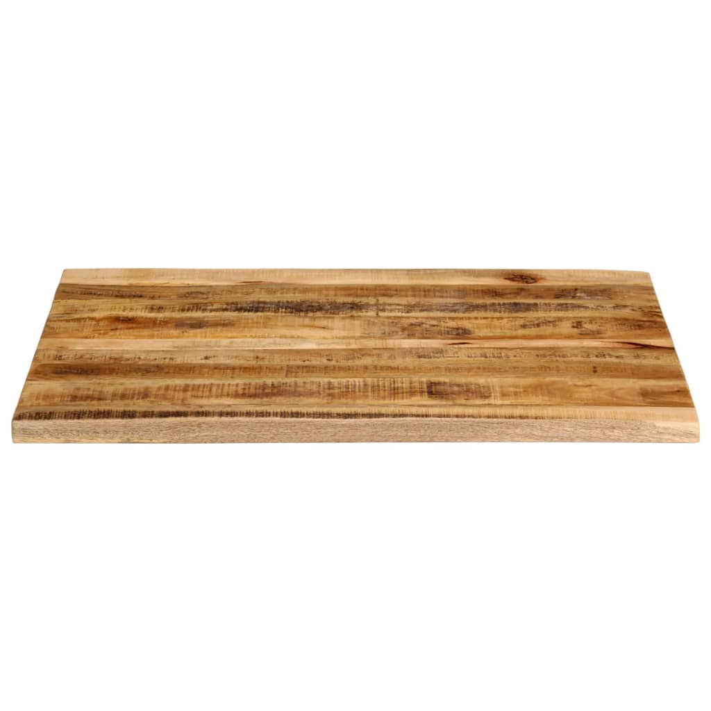 Tischplatte 100x80x2,5 cm Baumkante Massivholz Raues Mangoholz