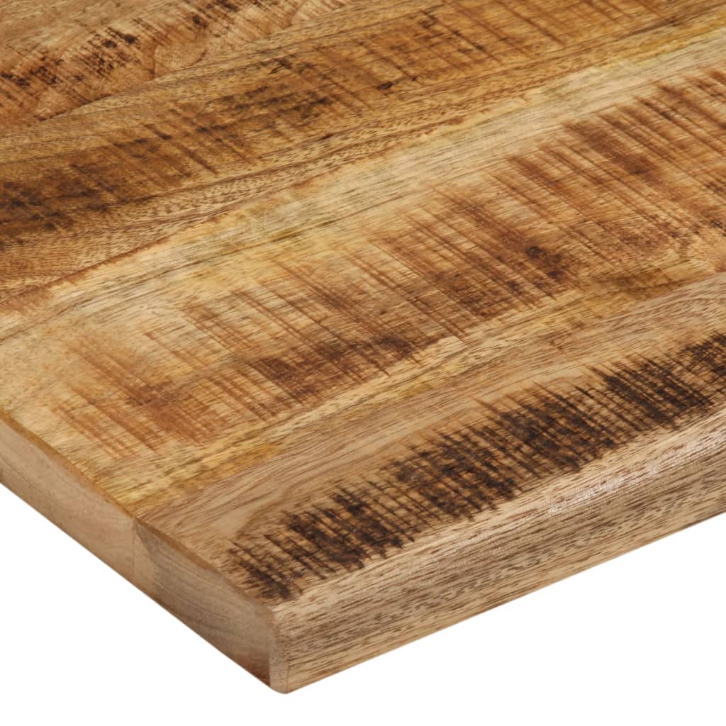 Tischplatte 100x80x2,5 cm Baumkante Massivholz Raues Mangoholz