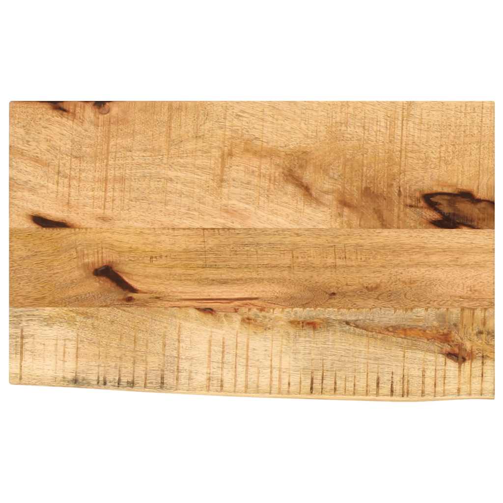 Tischplatte 50x40x3,8 cm Baumkante Massivholz Raues Mangoholz