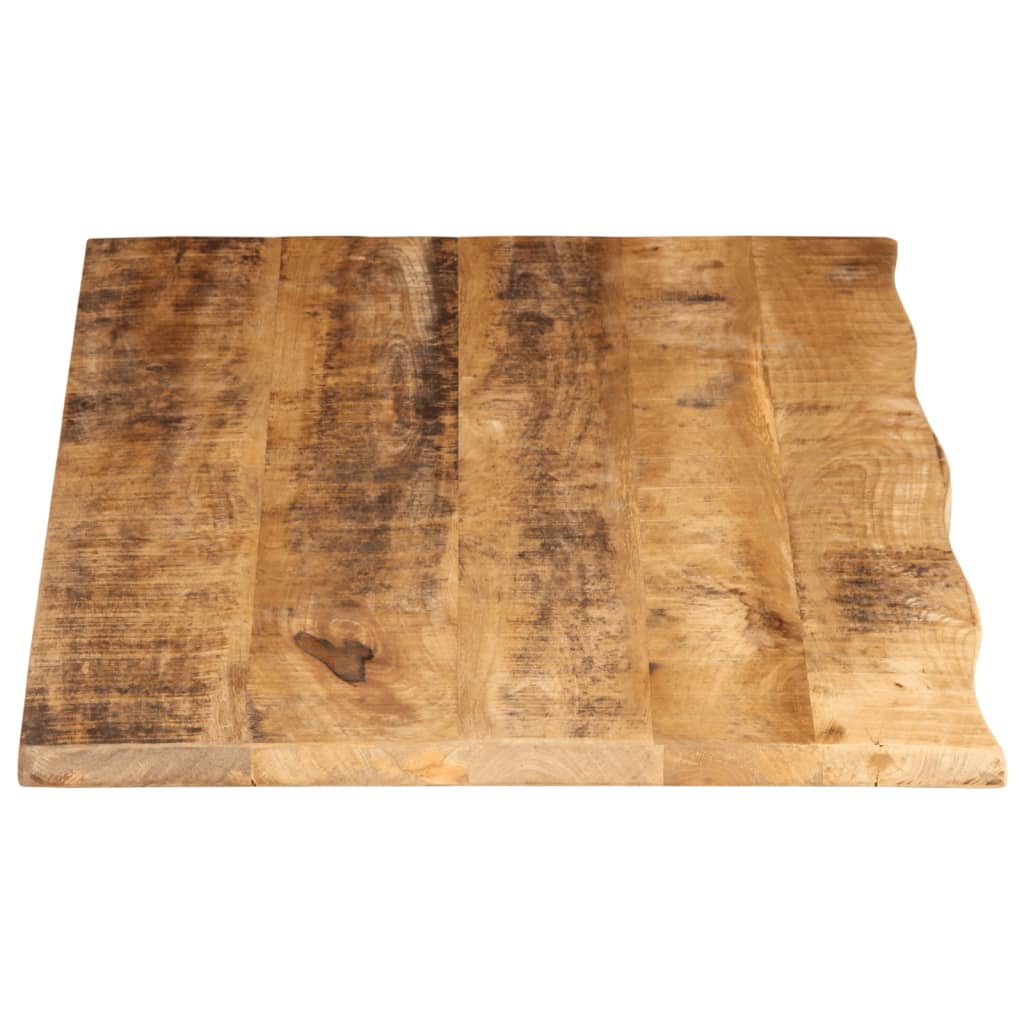 Tischplatte 100x60x3,8 cm Baumkante Massivholz Raues Mangoholz