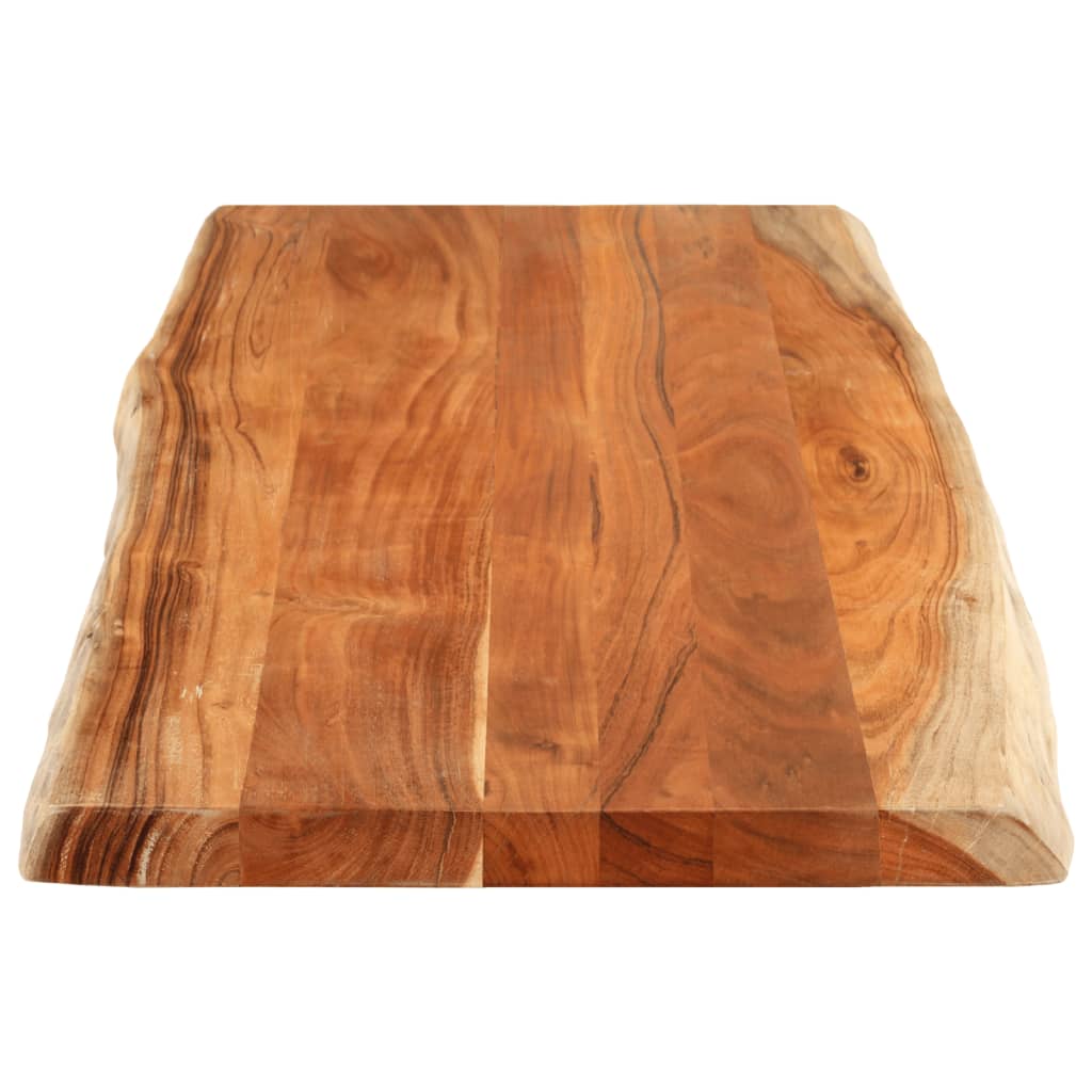 Tischplatte 140x60x3,8cm Rechteckig Massivholz Akazie Baumkante