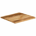 Tischplatte mit Baumkante 40x40x2,5 cm Raues Mango Massivholz