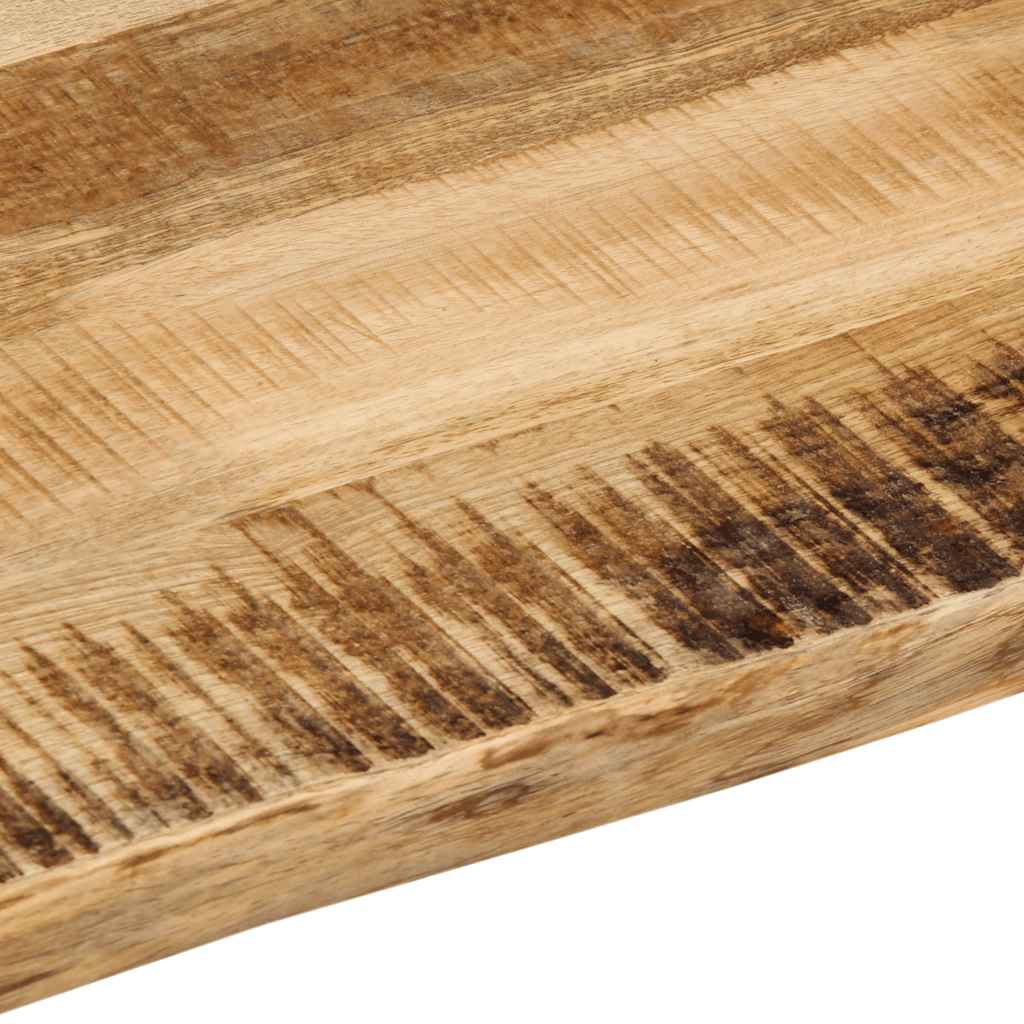 Tischplatte mit Baumkante 40x40x2,5 cm Raues Mango Massivholz