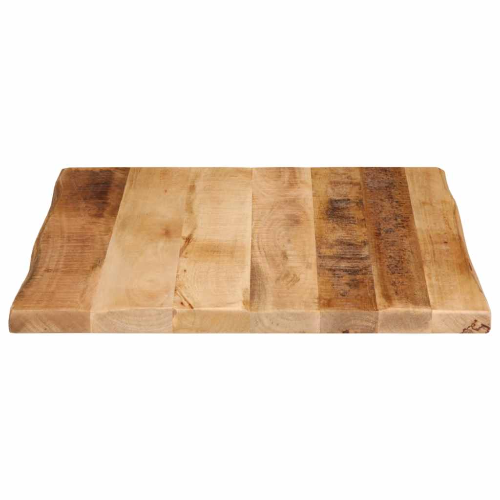 Tischplatte mit Baumkante 40x40x3,8 cm Raues Mango Massivholz