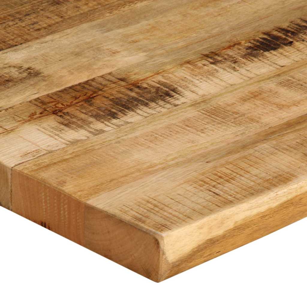 Tischplatte mit Baumkante 40x40x3,8 cm Raues Mango Massivholz