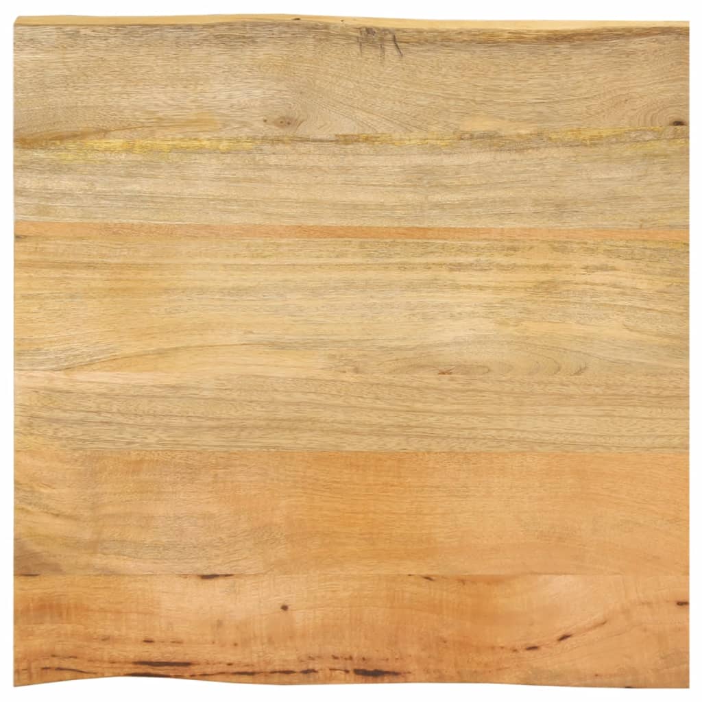 Tischplatte mit Baumkante 80x80x3,8 cm Massivholz Mango
