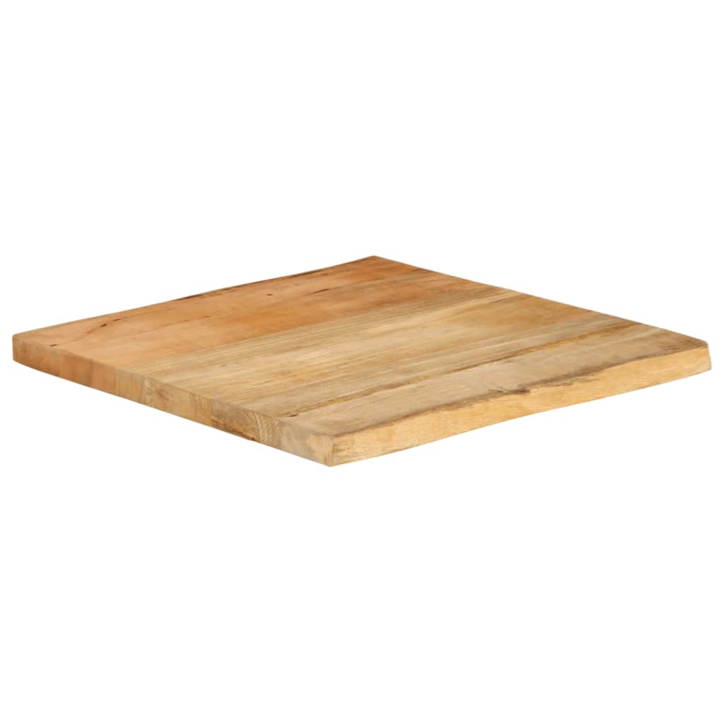 Tischplatte mit Baumkante 80x80x3,8 cm Massivholz Mango