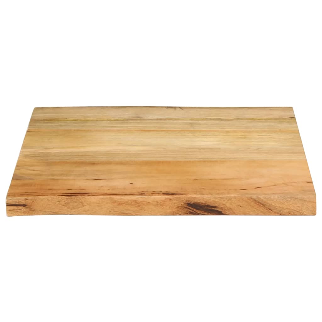Tischplatte mit Baumkante 80x80x3,8 cm Massivholz Mango