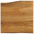 Tischplatte mit Baumkante 60x60x3,8 cm Massivholz Mango