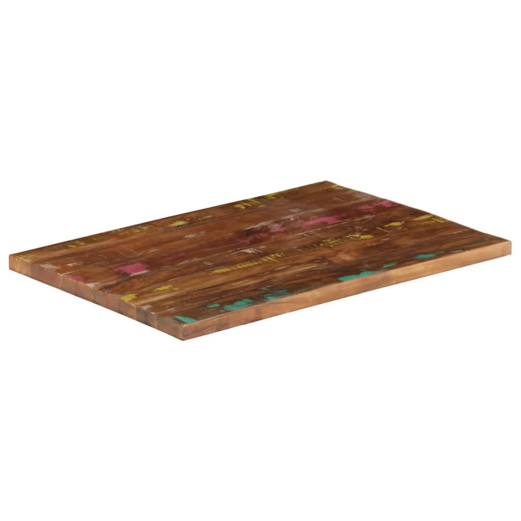 Tischplatte 80x50x3,8 cm Rechteckig Altholz Massiv