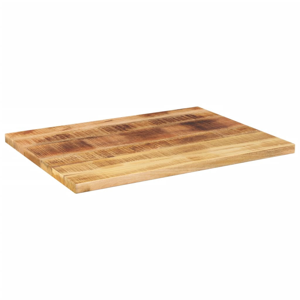Tischplatte 80x50x2,5 cm Rechteckig Raues Massivholz Mango