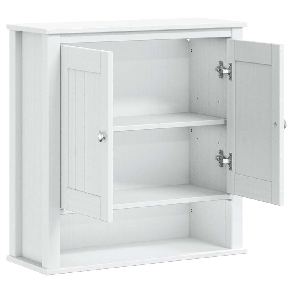 Bad-Wandschrank BERG Weiß 69,5x27x71,5 cm Massivholz