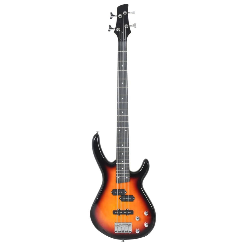 E-Bass für Anfänger mit Tasche Braun und Schwarz 4/4 46"