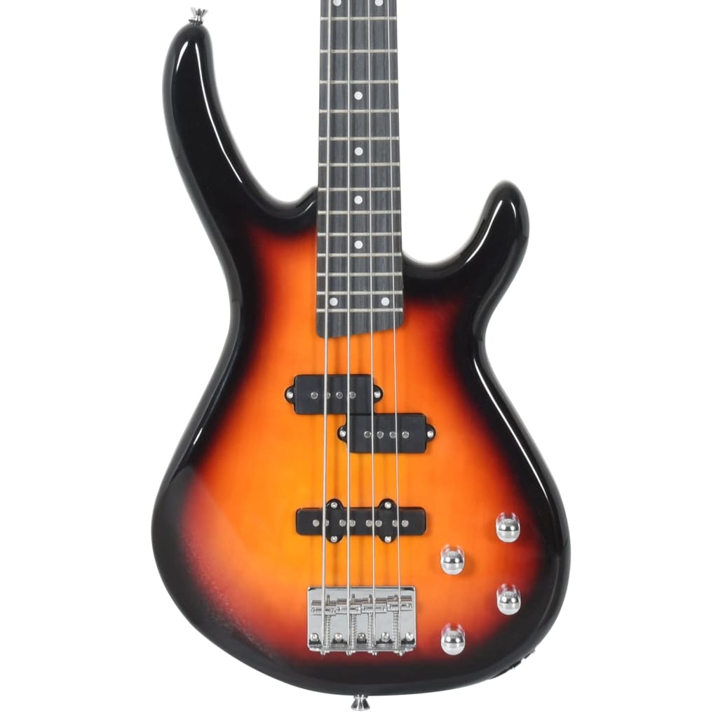 E-Bass für Anfänger mit Tasche Braun und Schwarz 4/4 46"