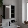 Spiegelschrank mit LED-Beleuchtung Schwarz 45x13x52 cm