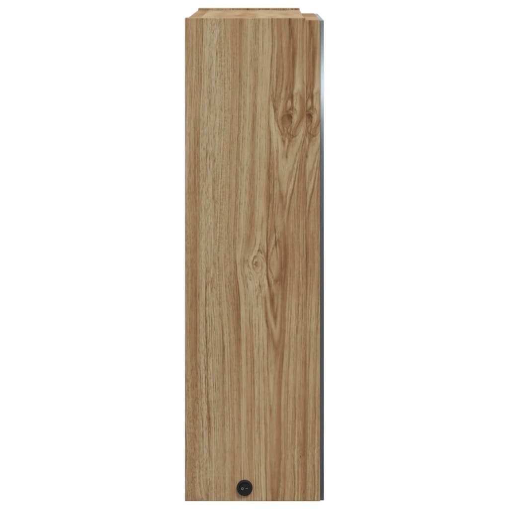 Spiegelschrank mit LED-Beleuchtung Eichenoptik 45x13x52 cm