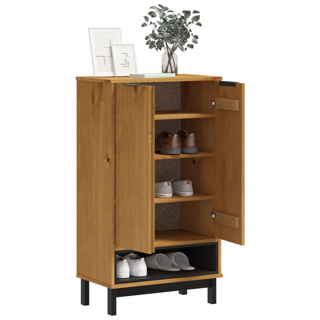 Schuhschrank FLAM 59,5x35x107 cm Massivholz Kiefer
