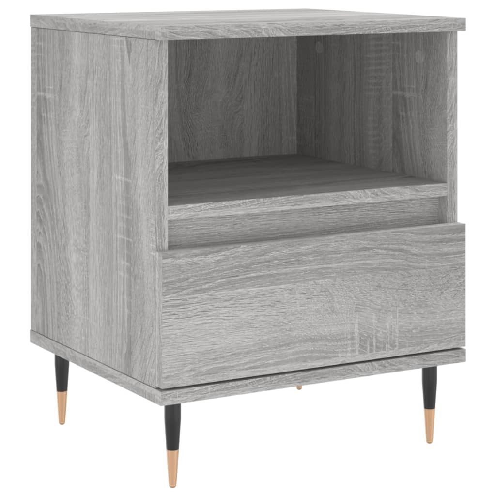 Nachttische 2 Stk. Grau Sonoma 40x35x50 cm Holzwerkstoff