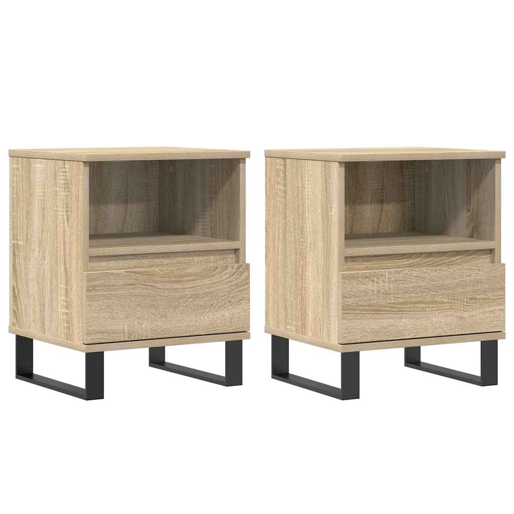 Nachttische 2 Stk. Sonoma-Eiche 40x35x50 cm Holzwerkstoff