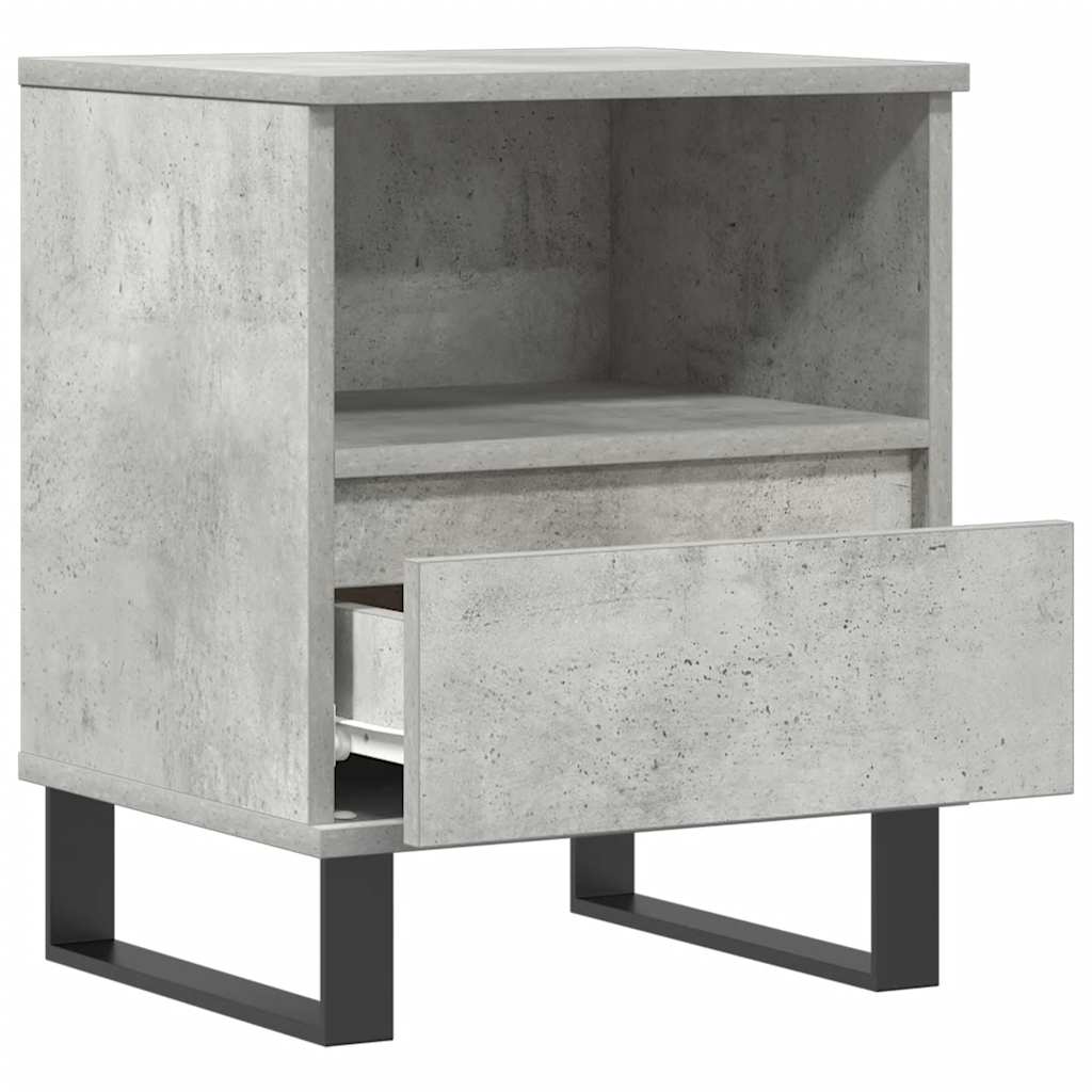 Nachttische 2 Stk. Betongrau 40x35x50 cm Holzwerkstoff