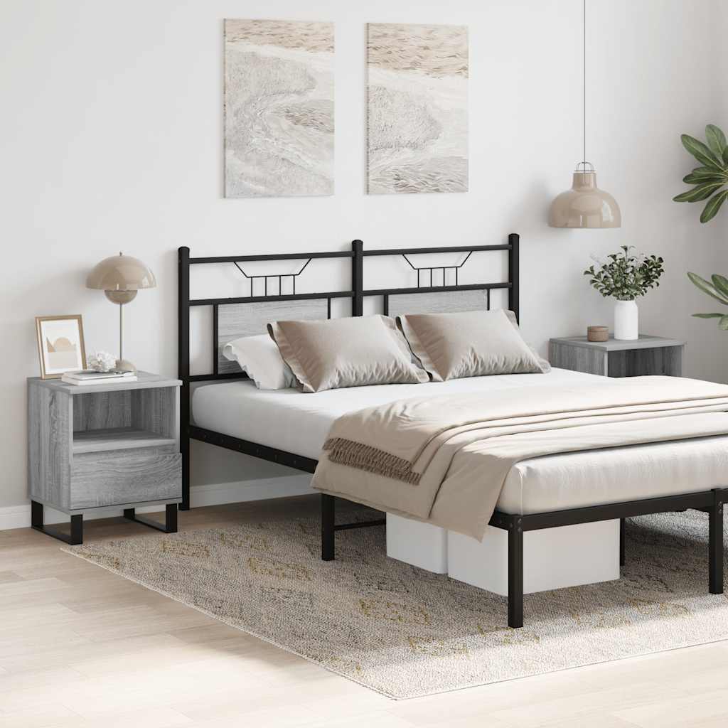Nachttische 2 Stk. Grau Sonoma 40x35x50 cm Holzwerkstoff