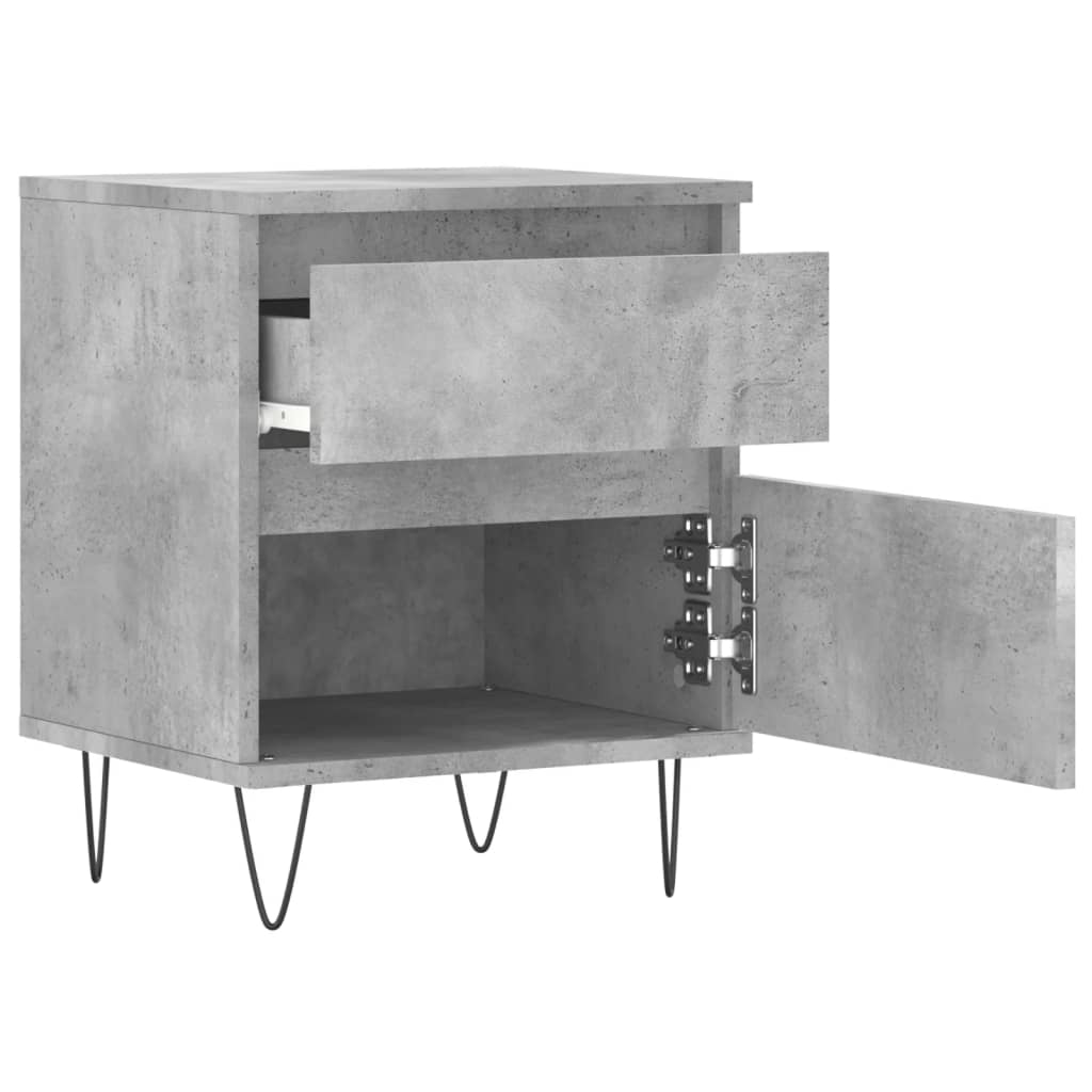 Nachttische 2 Stk. Betongrau 40x35x50 cm Holzwerkstoff