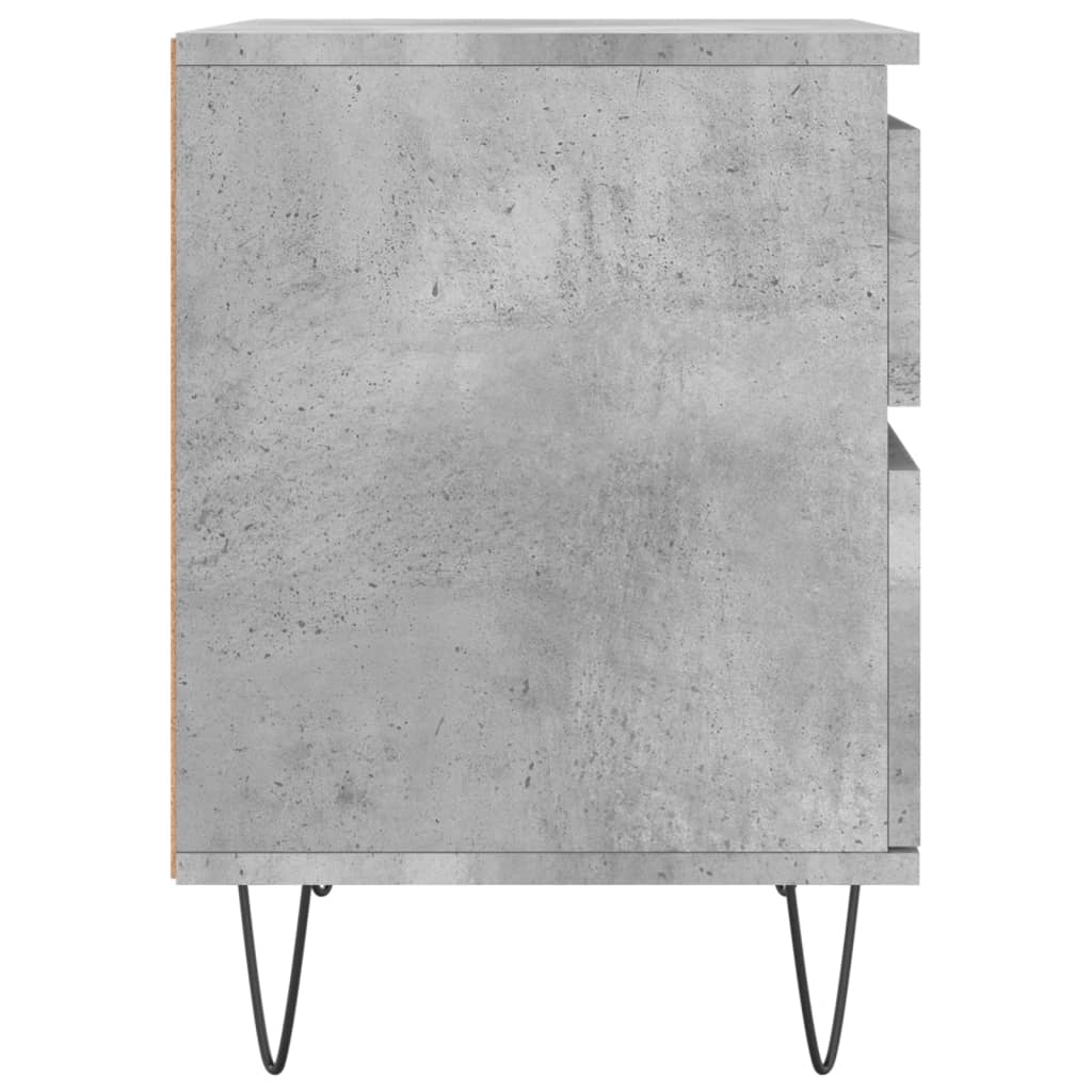 Nachttische 2 Stk. Betongrau 40x35x50 cm Holzwerkstoff