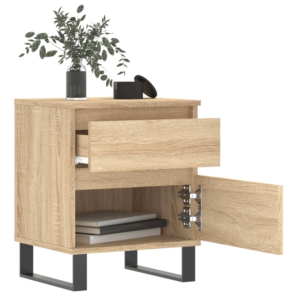 Nachttische 2 Stk. Sonoma-Eiche 40x35x50 cm Holzwerkstoff