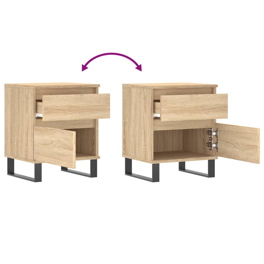 Nachttische 2 Stk. Sonoma-Eiche 40x35x50 cm Holzwerkstoff