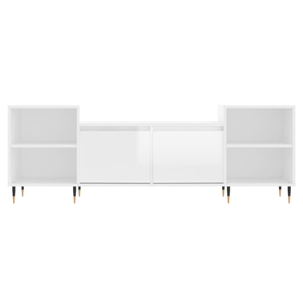 TV-Schrank Hochglanz-Weiß 160x35x55 cm Holzwerkstoff
