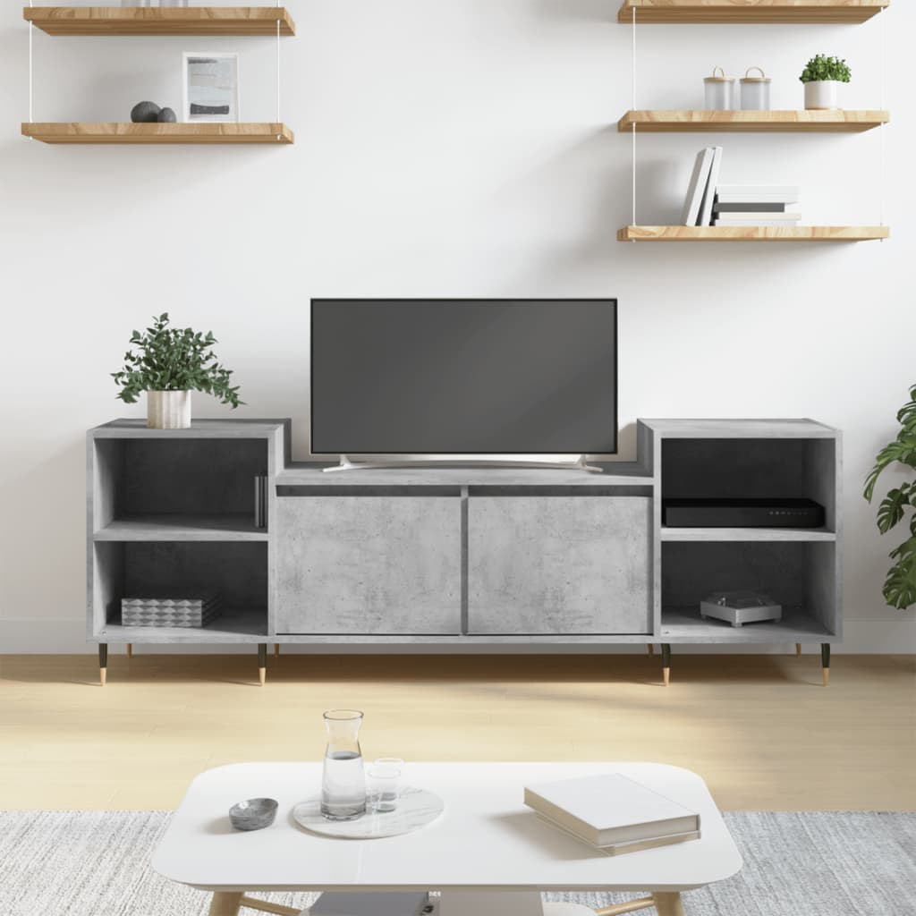 TV-Schrank Betongrau 160x35x55 cm Holzwerkstoff