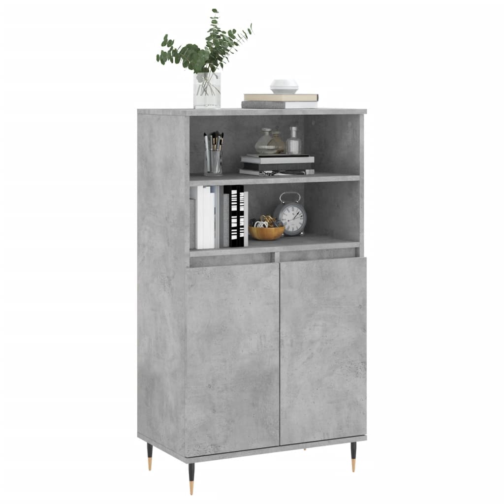 Highboard Betongrau 60x36x110 cm Holzwerkstoff