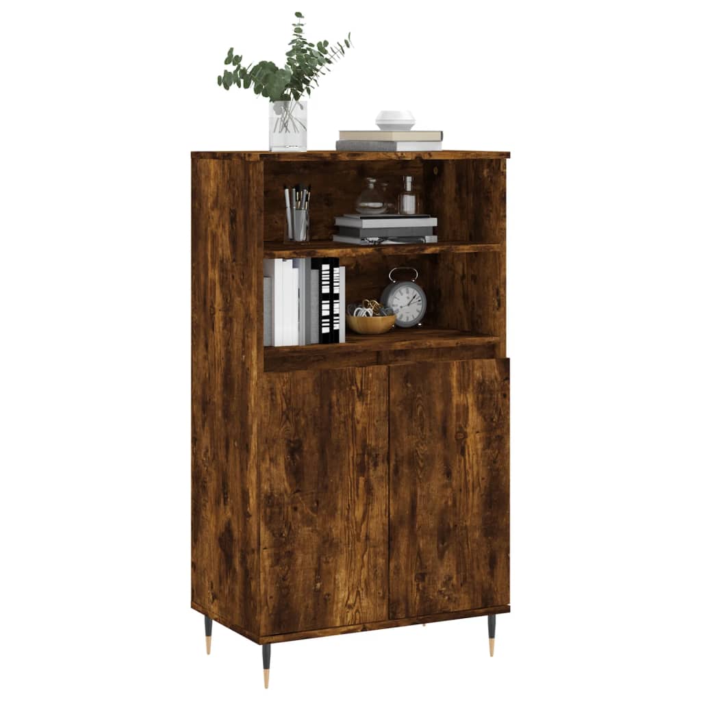 Highboard Räuchereiche 60x36x110 cm Holzwerkstoff