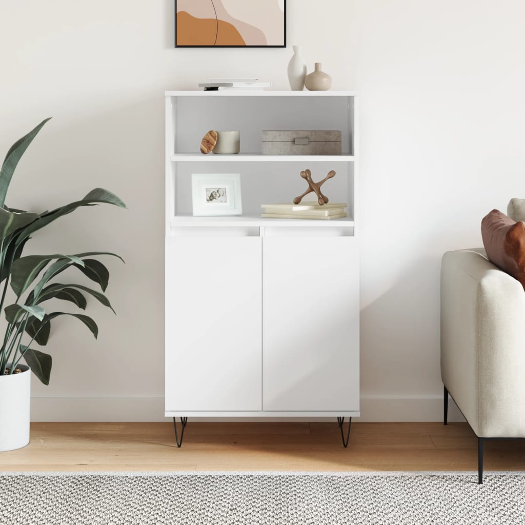 Highboard Weiß 60x36x110 cm Holzwerkstoff
