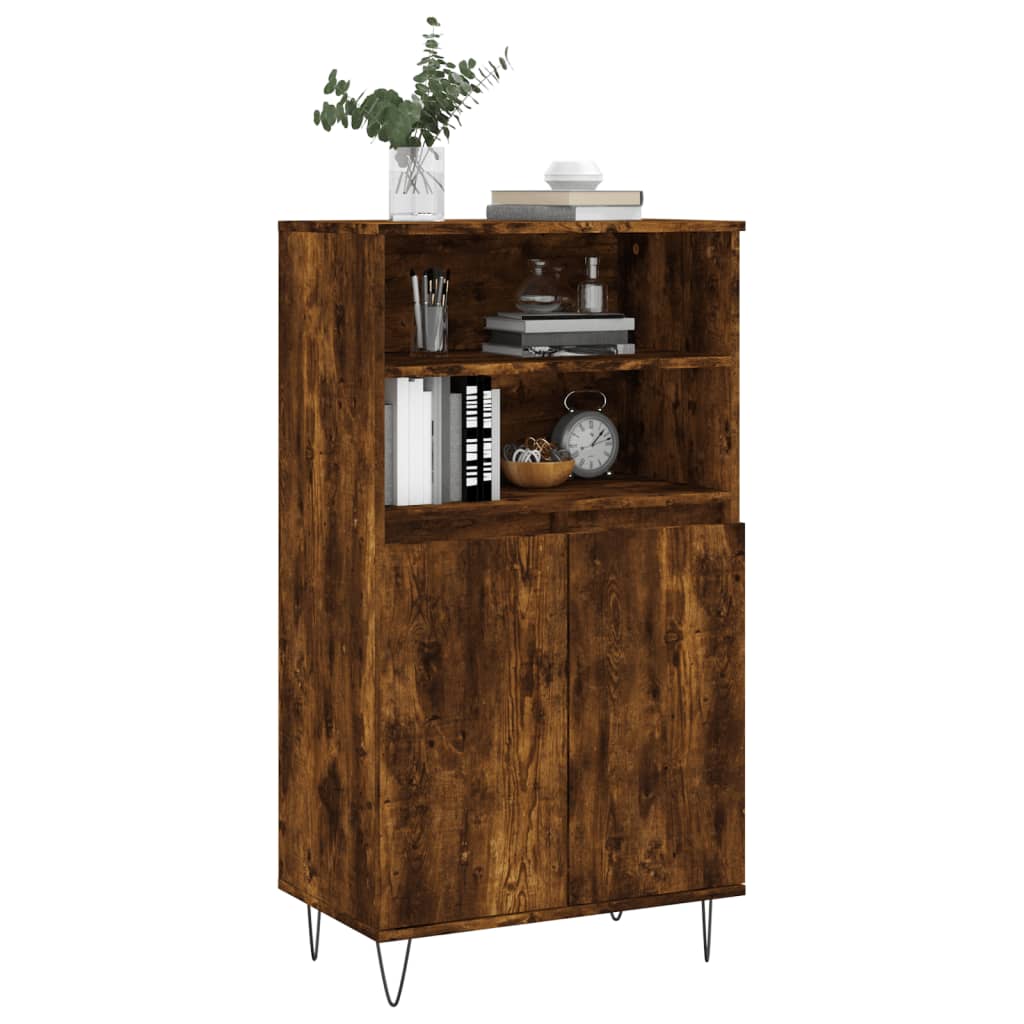 Highboard Räuchereiche 60x36x110 cm Holzwerkstoff