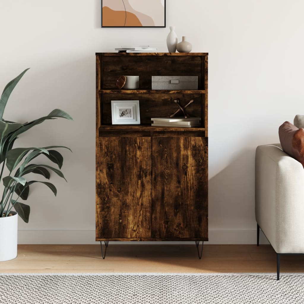Highboard Räuchereiche 60x36x110 cm Holzwerkstoff
