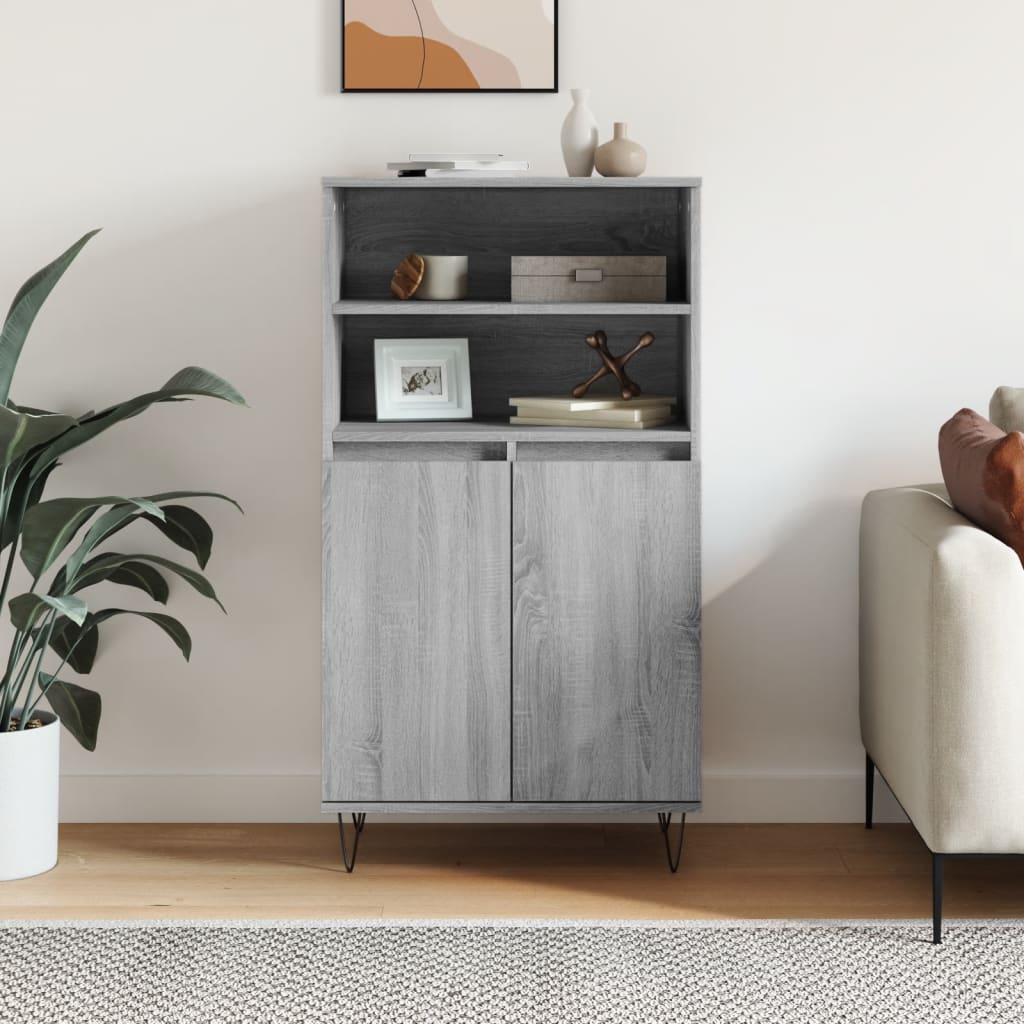 Highboard Grau Sonoma 60x36x110 cm Holzwerkstoff