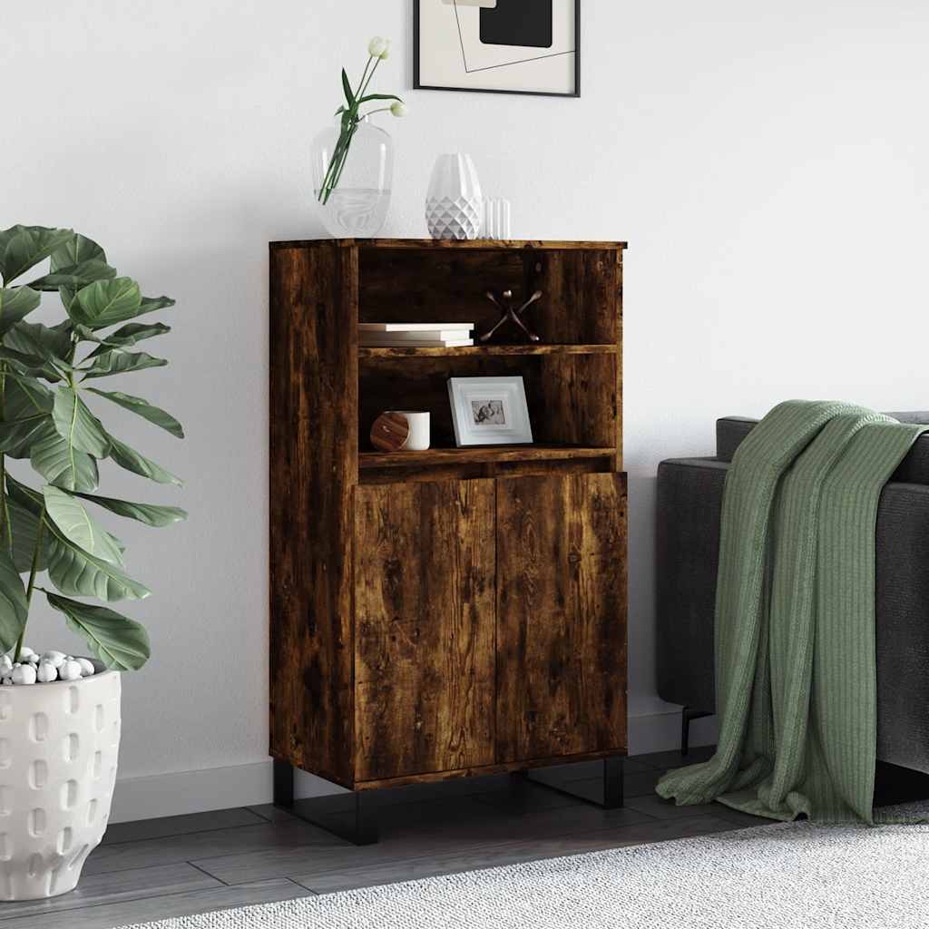 Highboard Räuchereiche 60x36x110 cm Holzwerkstoff