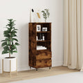 Highboard Räuchereiche 40x36x110 cm Holzwerkstoff