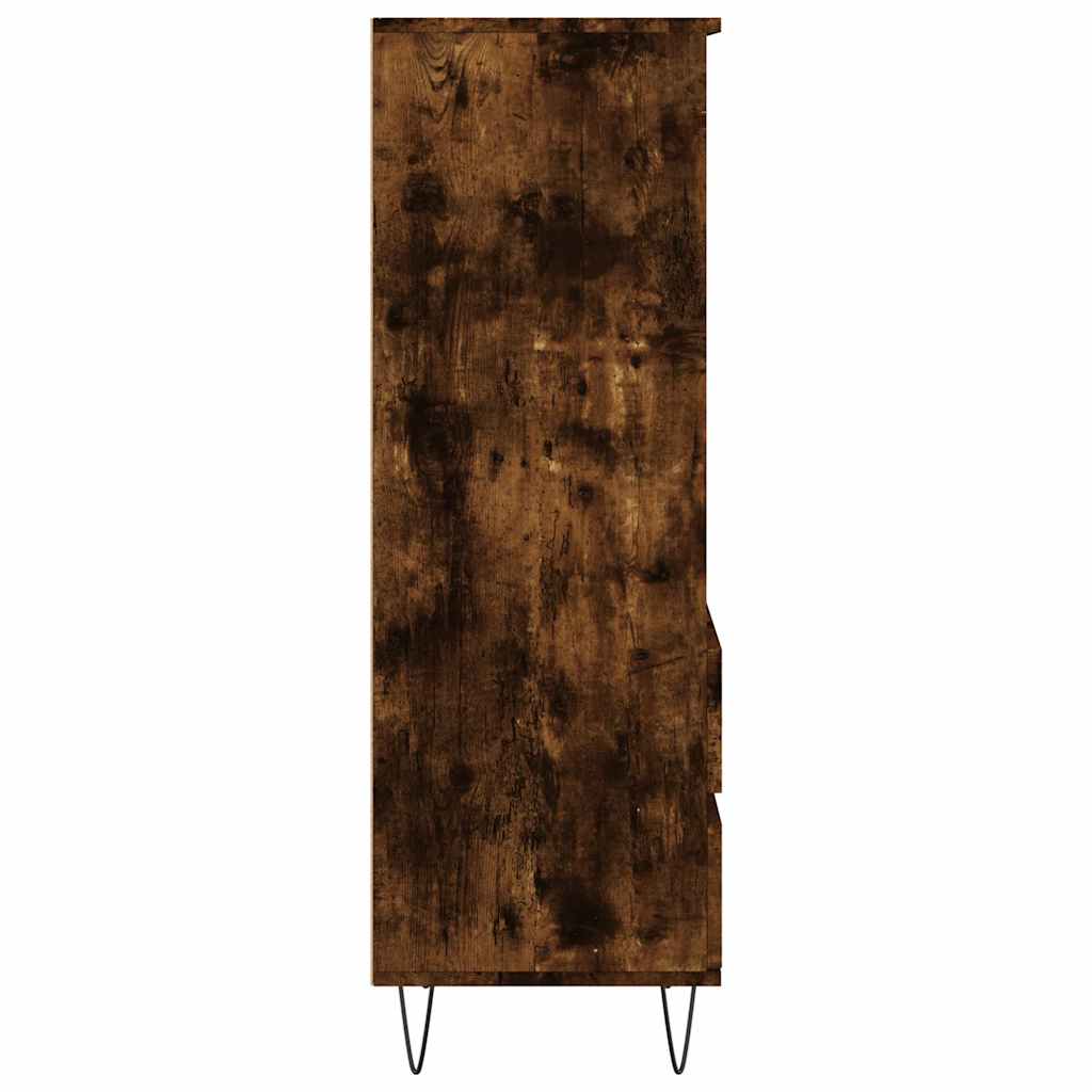 Highboard Räuchereiche 40x36x110 cm Holzwerkstoff