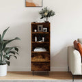 Highboard Räuchereiche 40x36x110 cm Holzwerkstoff
