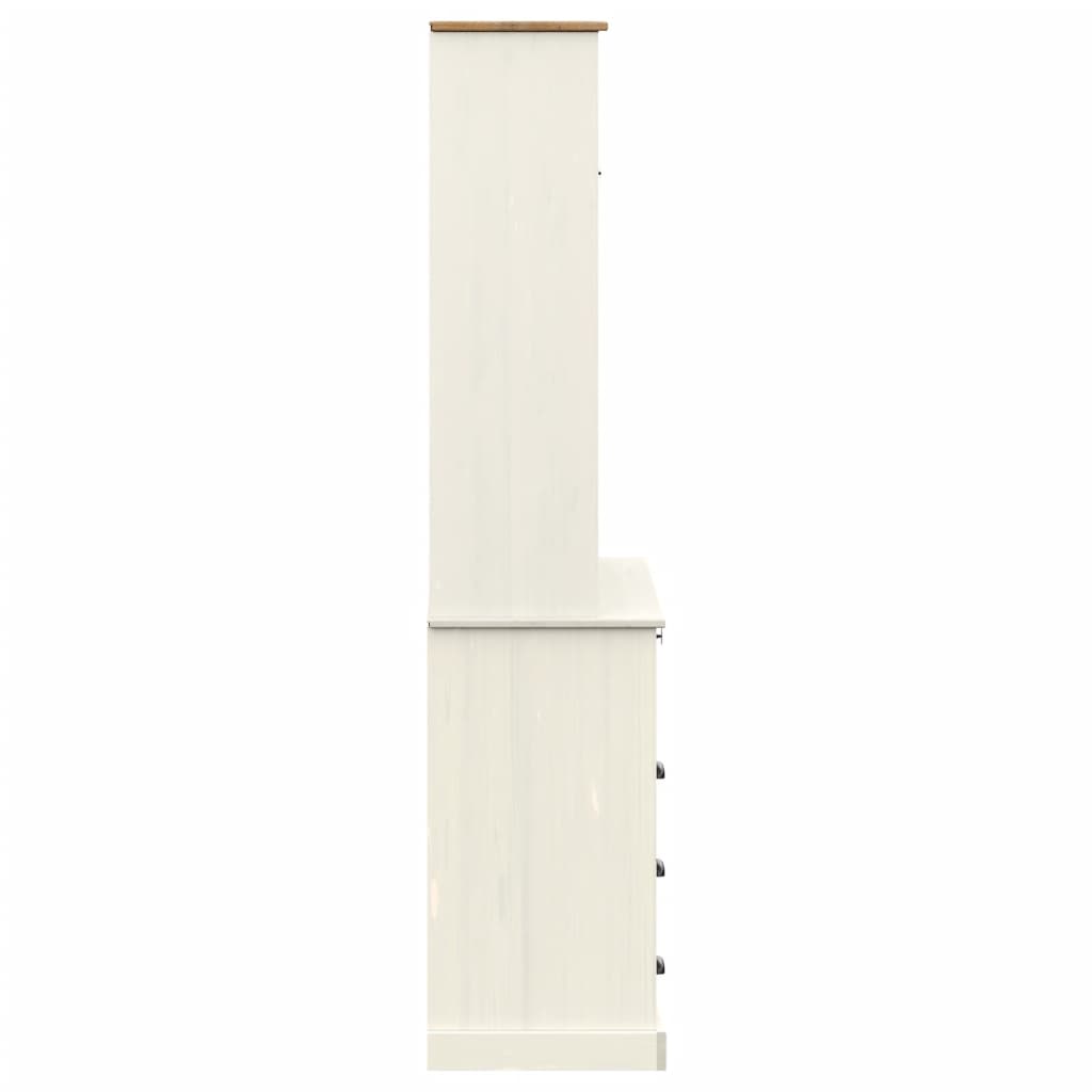 Highboard VIGO Weiß 80x40x176 cm Massivholz Kiefer